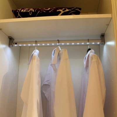 LED clothing tube for furniture bedroom wooden wardrobe pole system walk in wardrobe