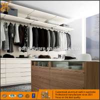 Contemporary walk in closet shelving wardrobe bedroom pole system