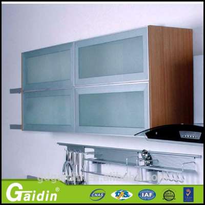 Best selling in philippines aluminum frame cabinet door with hidden profile handle for full set kitchen cabinet design