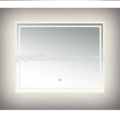 Newly design luxury rectangular LED beveled frameless bathroom mirror with light